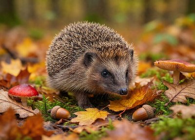 Hedgehog in the Leaves