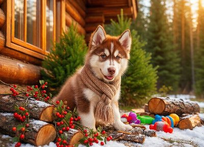 Cabin Snow Pup