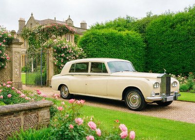 Cream Wedding Car