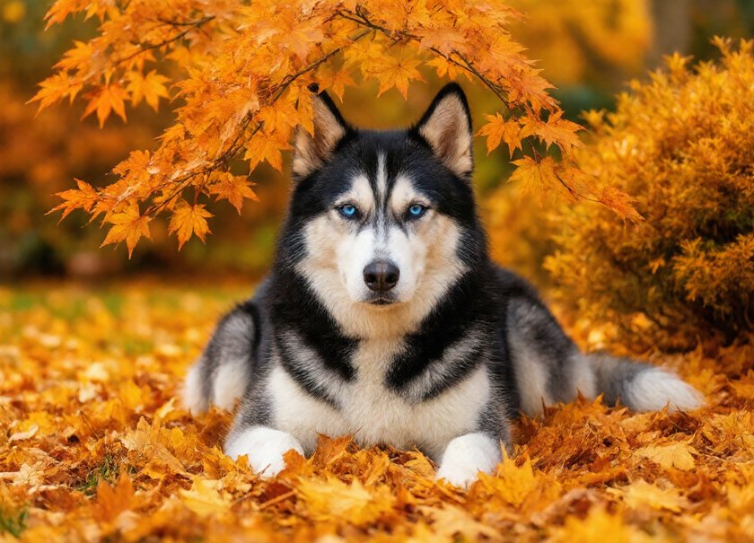 Husky Autumn Rest