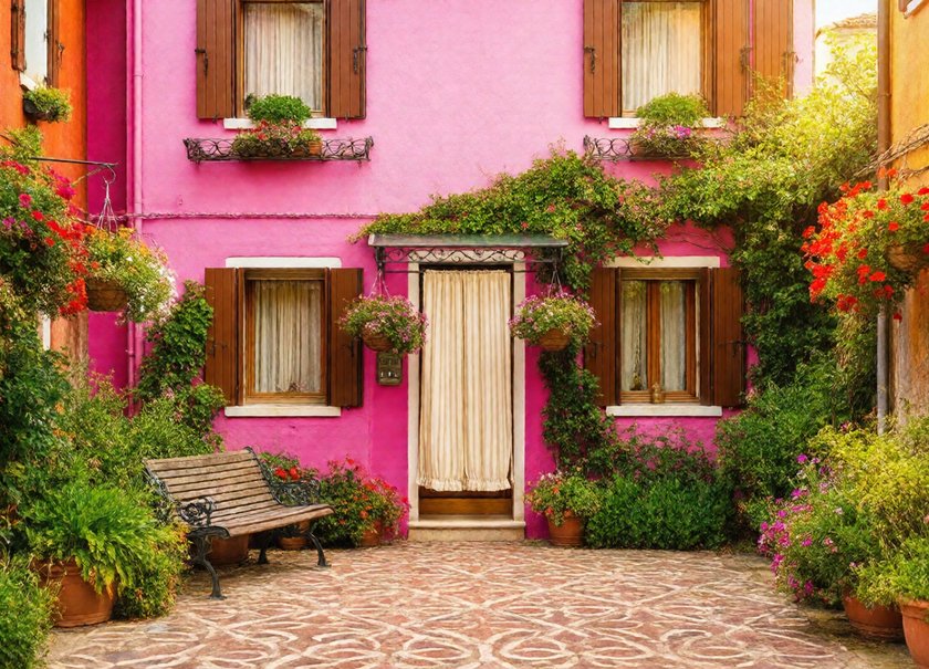 Pink Flower Facade