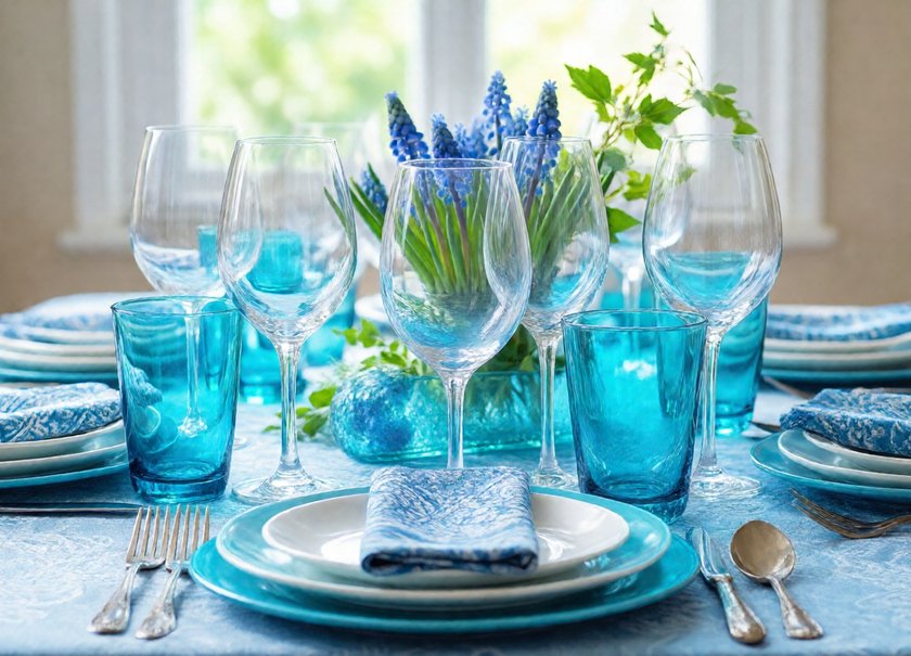 Blue Table Setting